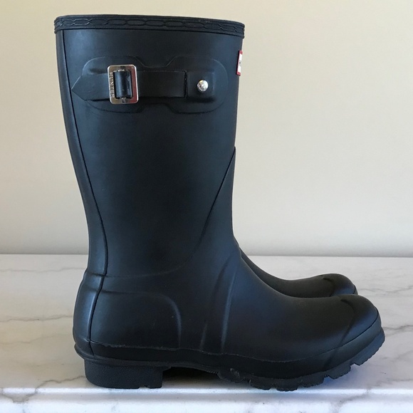 HUNTER BLACK ORIGINAL SHORT RAIN BOOTS - Picture 2 of 11